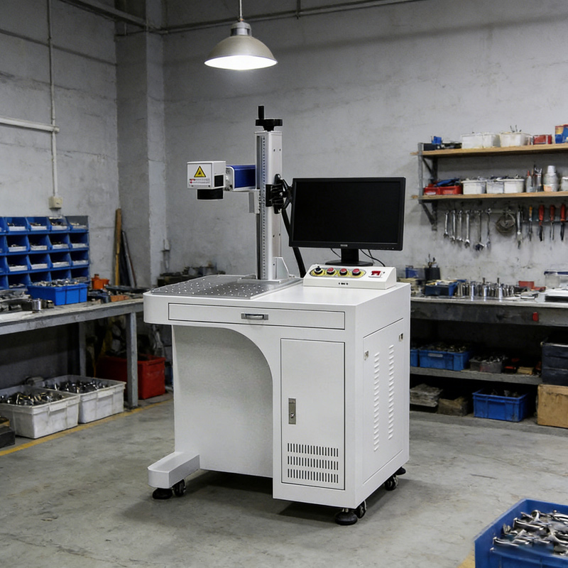 Industrial Laser Marking - เครื่องมาร์กกิ้งด้วยเลเซอร์ไฟเบอร์ 50W CNC ระบายความร้อนด้วยอากาศ พร้อมอุปกรณ์เสริมแบบหมุนสำหรับแกะสลักโลหะ เครื่องแกะสลักอุตสาหกรรมความแม่นยำสูง