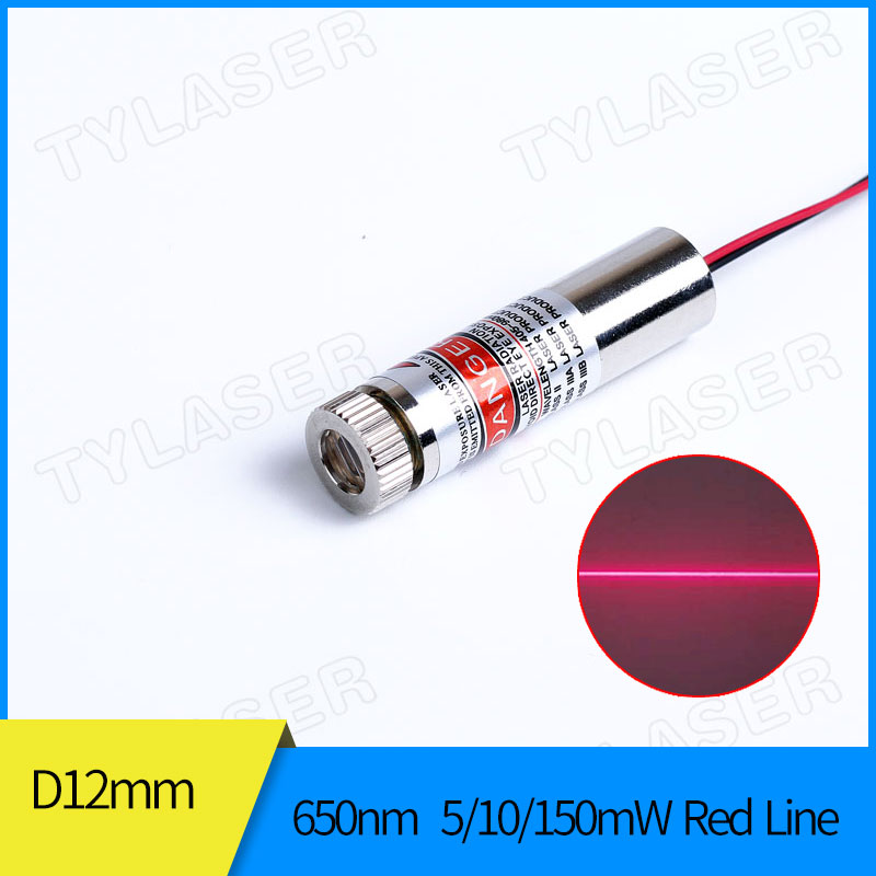 Industrial Laser Line - เครื่องระบุตำแหน่งเลเซอร์650nm สีแดง12มม. 5mW 10MW 15-130องศาโมดูลเลเซอร์ไดโอดระดับอุตสาหกรรม IIA